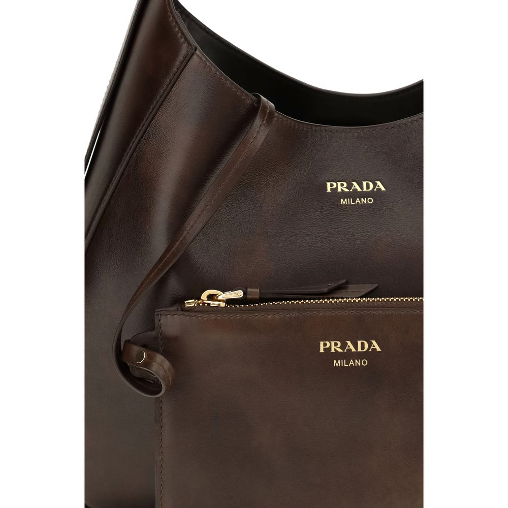 Prada Boogie Brown Medium Shoulder Bag