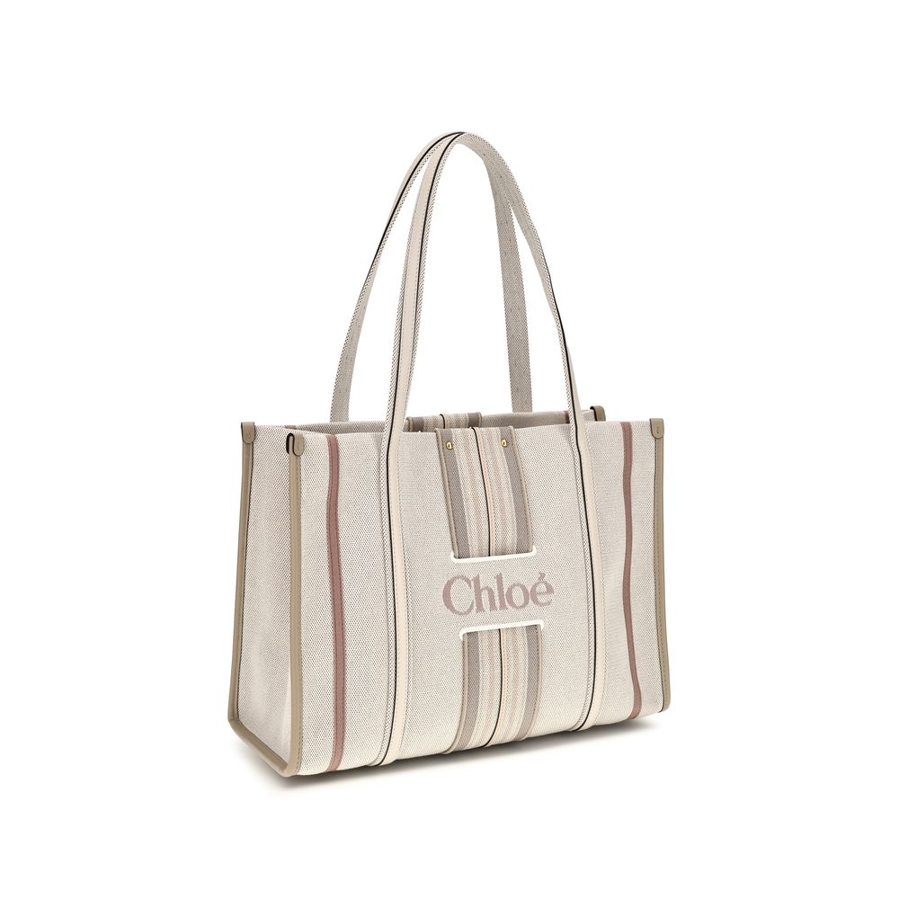 Chloé Woody Loop Beige Tote Bag