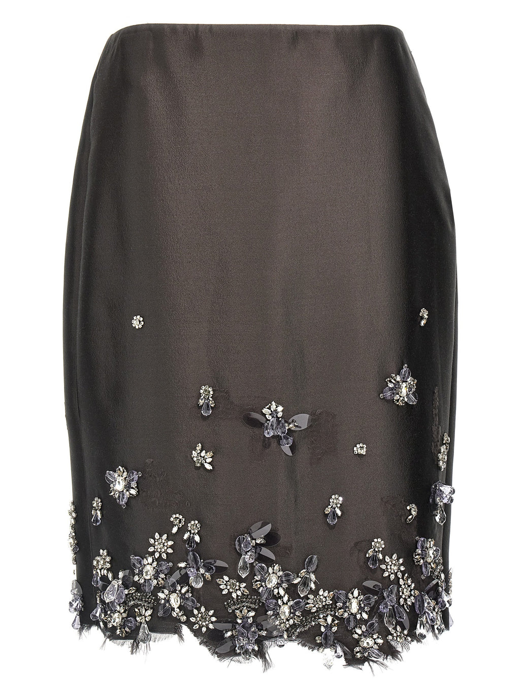 Prada Jewel Applications Midi Skirt