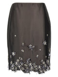 Prada Jewel Applications Midi Skirt