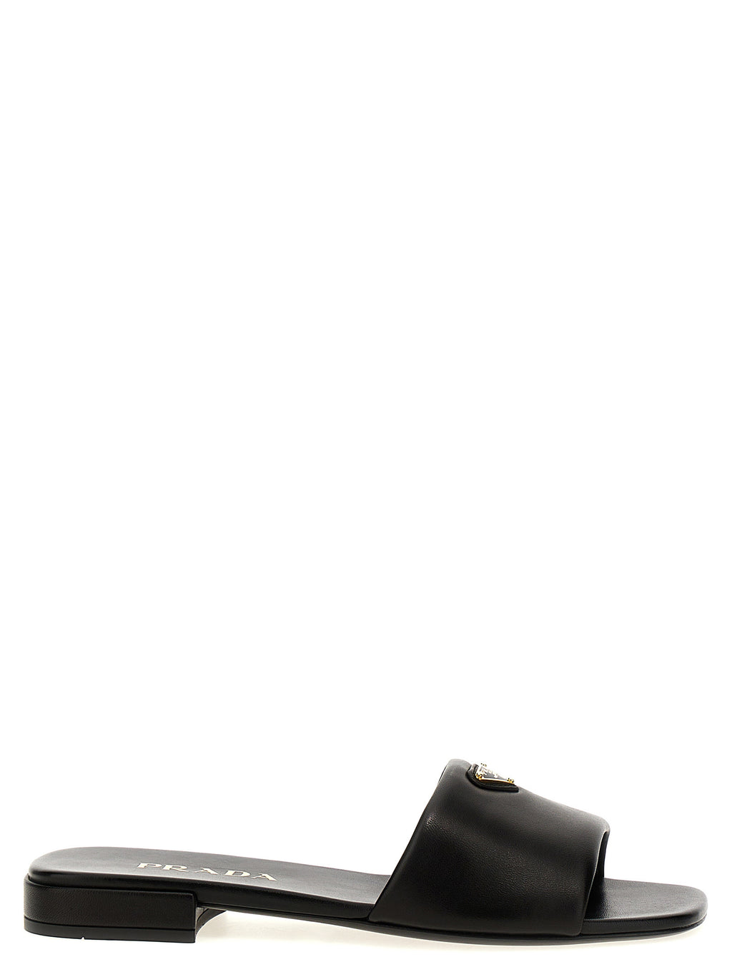 Prada Black Leather Slides