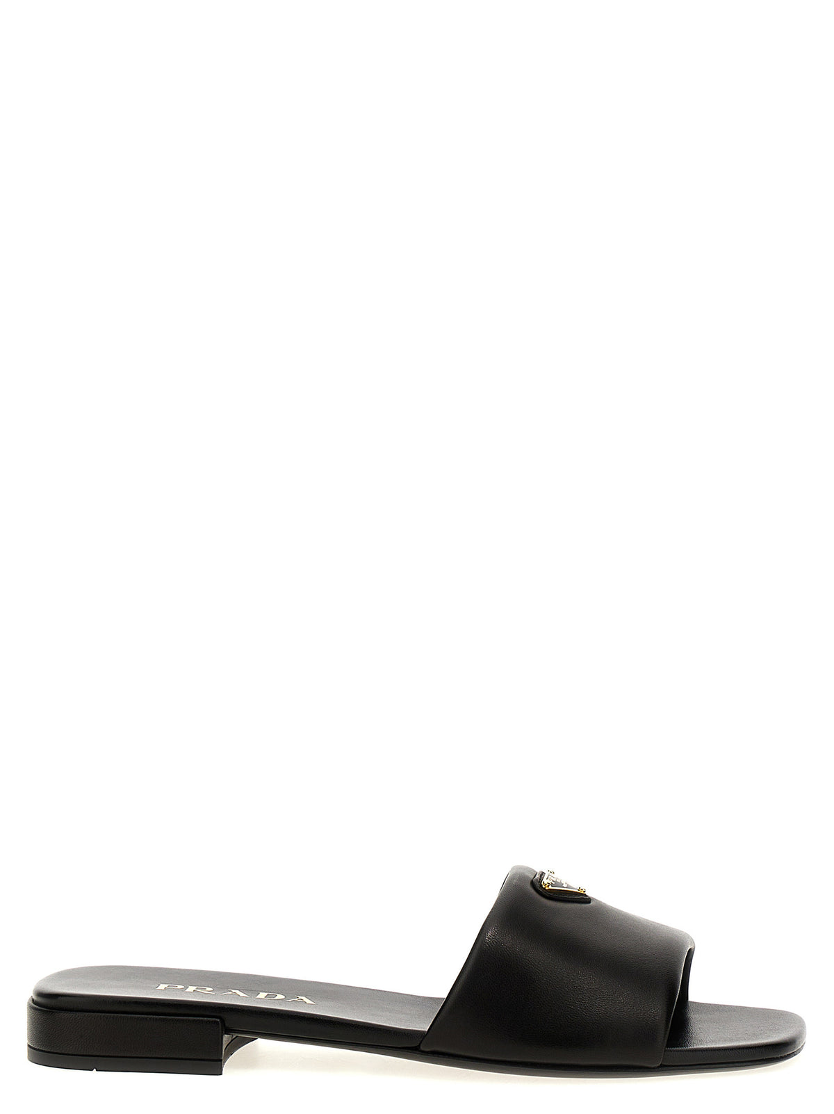 Prada Black Leather Slides