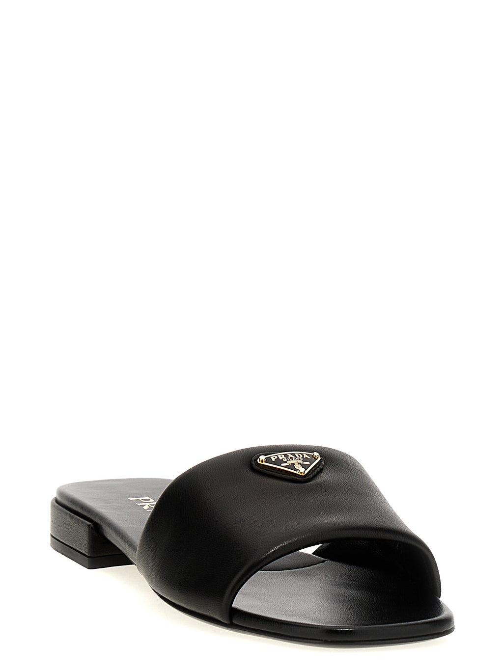 Prada Black Leather Slides