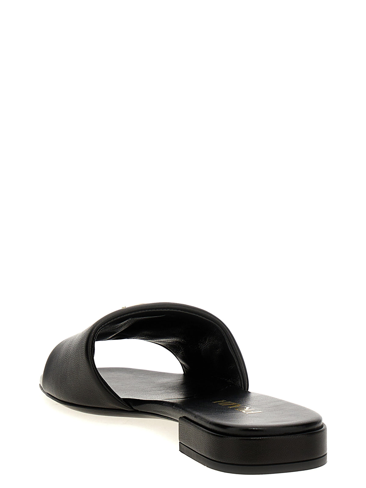 Prada Black Leather Slides