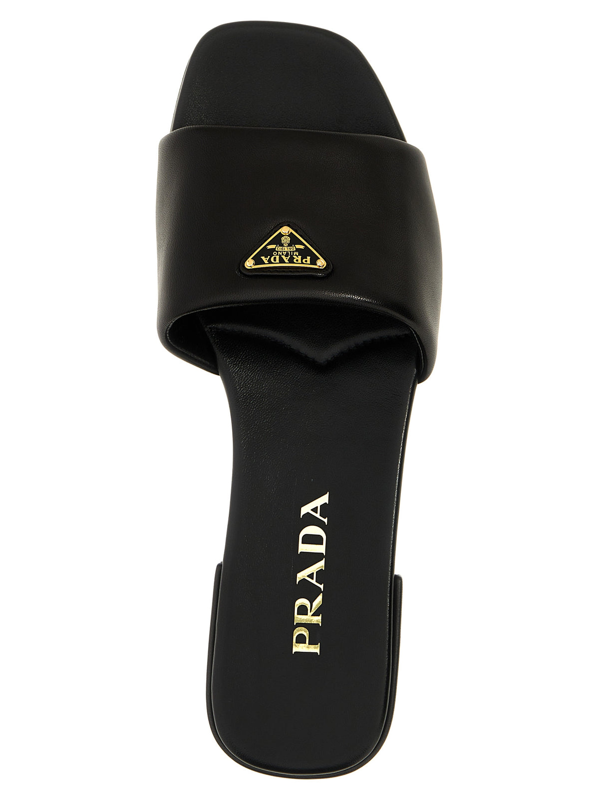 Prada Black Leather Slides