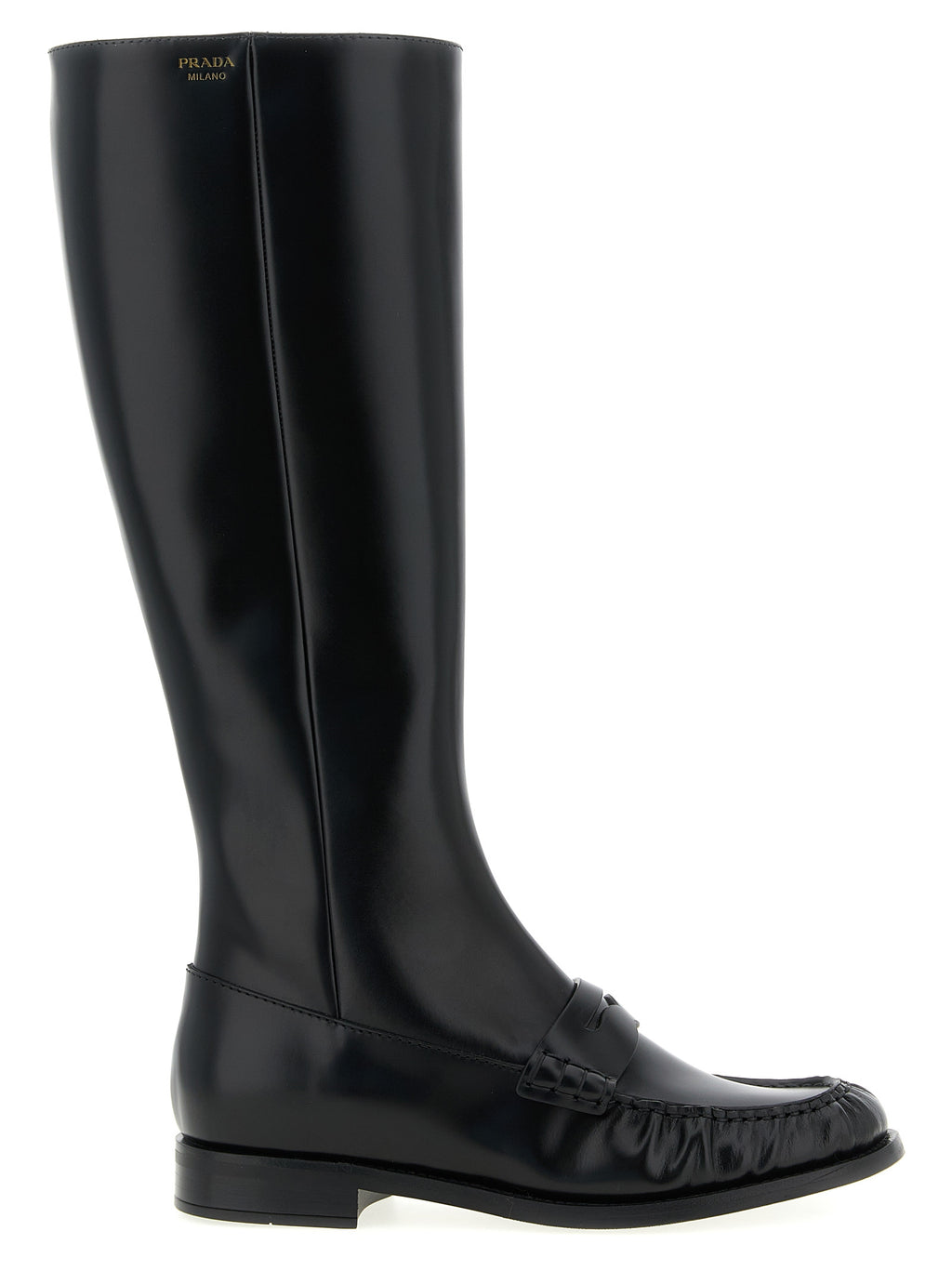 Prada Moccasin-Style Logo Boots