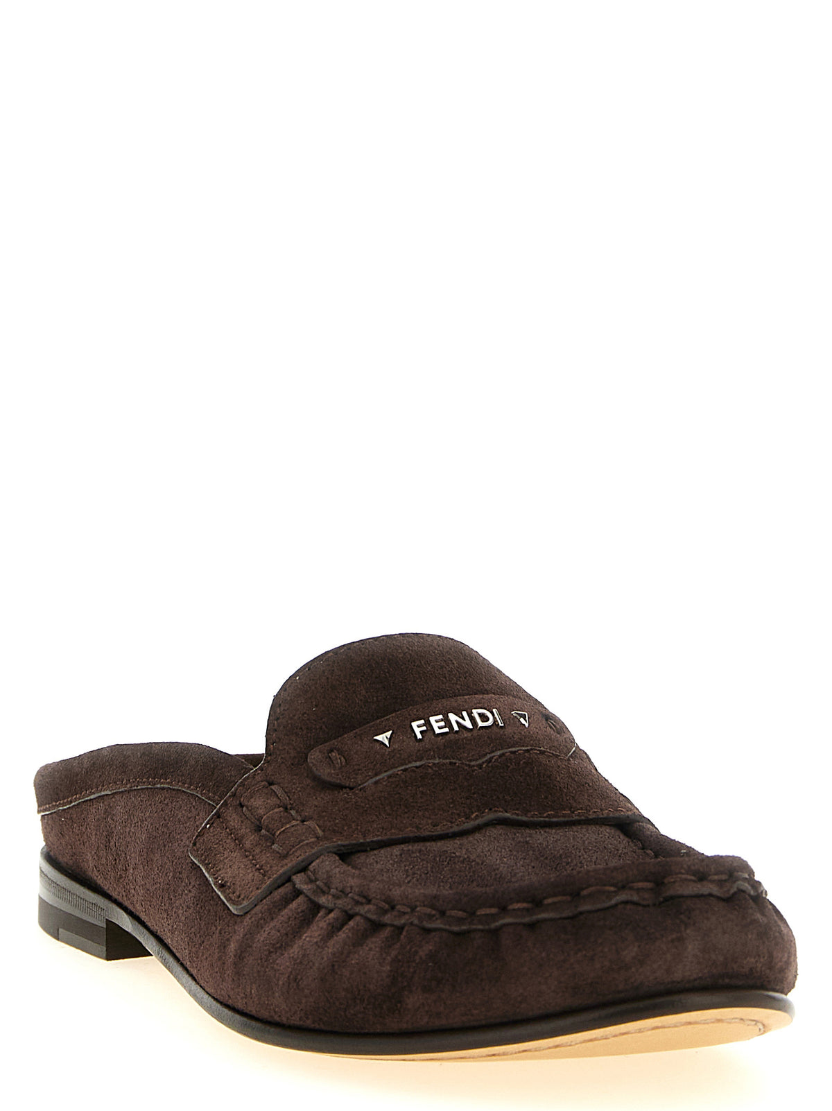 Fendi Brown Slip-On Loafers