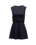 Valentino Garavani Navy Check Sleeveless Mini Dress