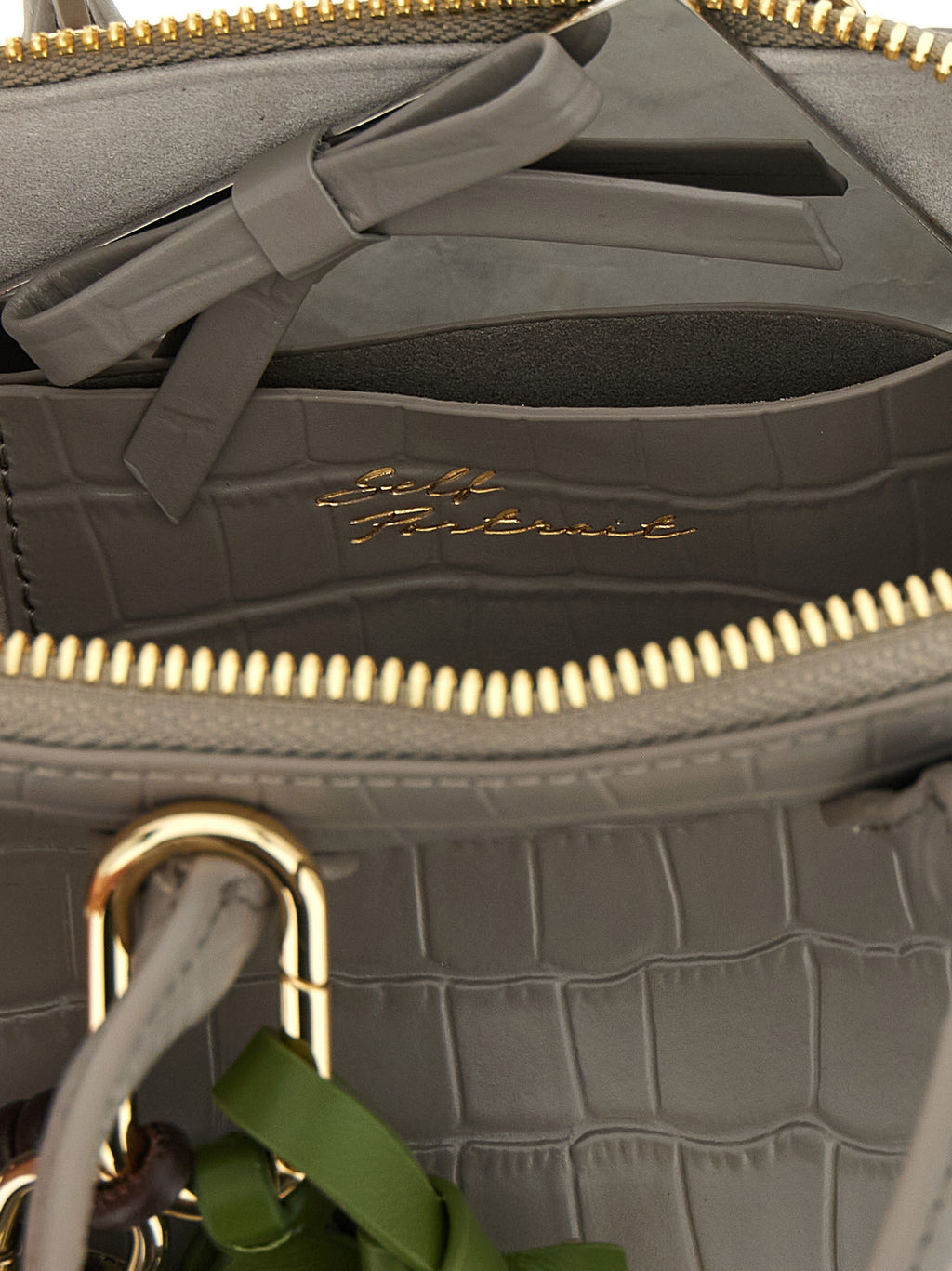 Self-Portrait Toast Croc-Effect Mini Handbag