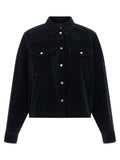 Max Mara Blue Cotton Cropped Jacket