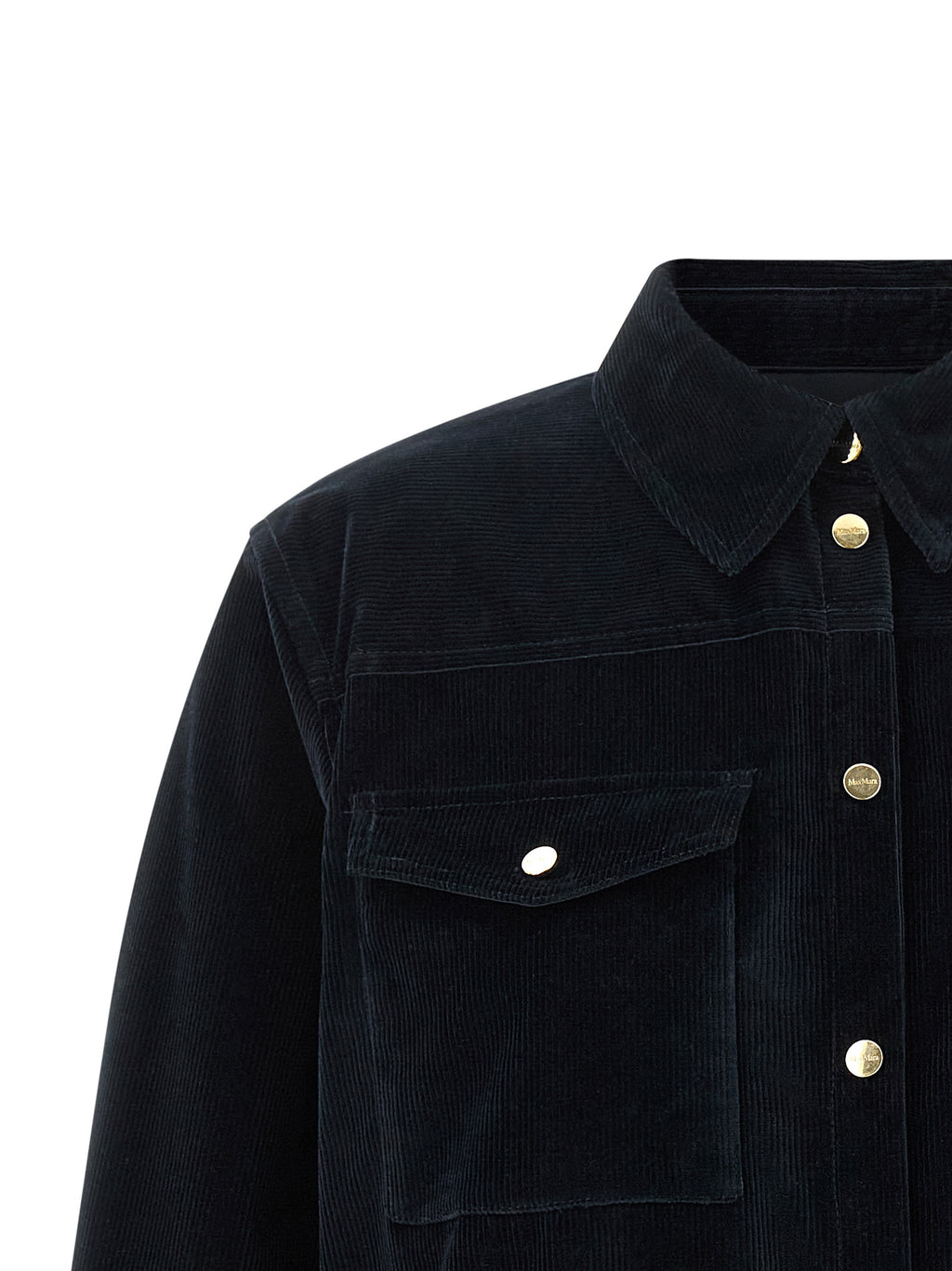Max Mara Blue Cotton Cropped Jacket