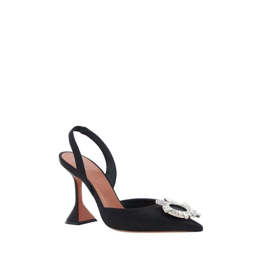 Amina Muaddi Begum Crystal-Embellished Slingback Pumps