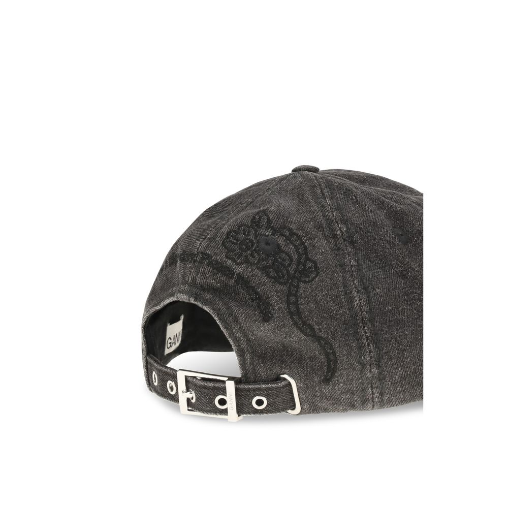 Ganni Gray The Baseball  Cap