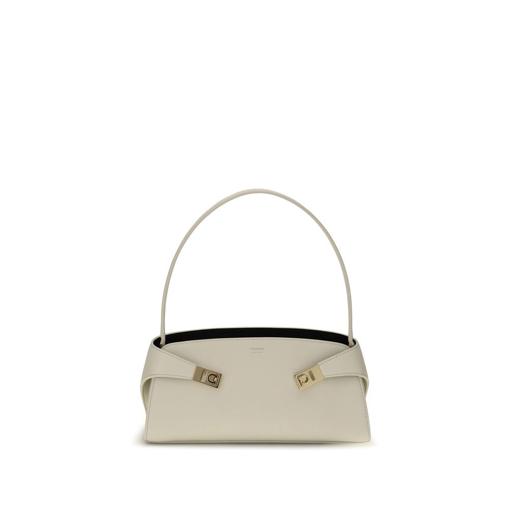 Ferragamo Hug East-West Ivory Shoulder Bag