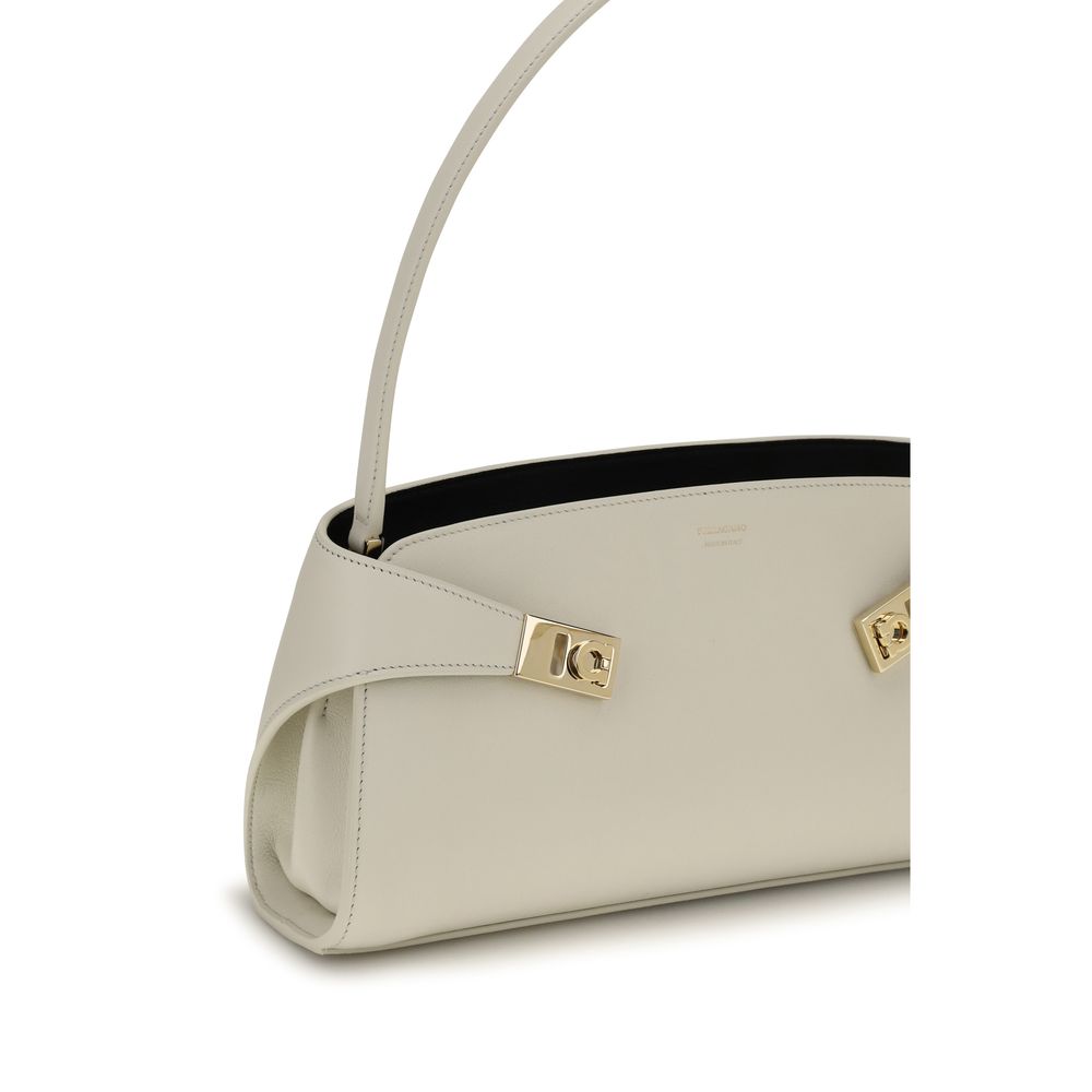 Ferragamo Hug East-West Ivory Shoulder Bag