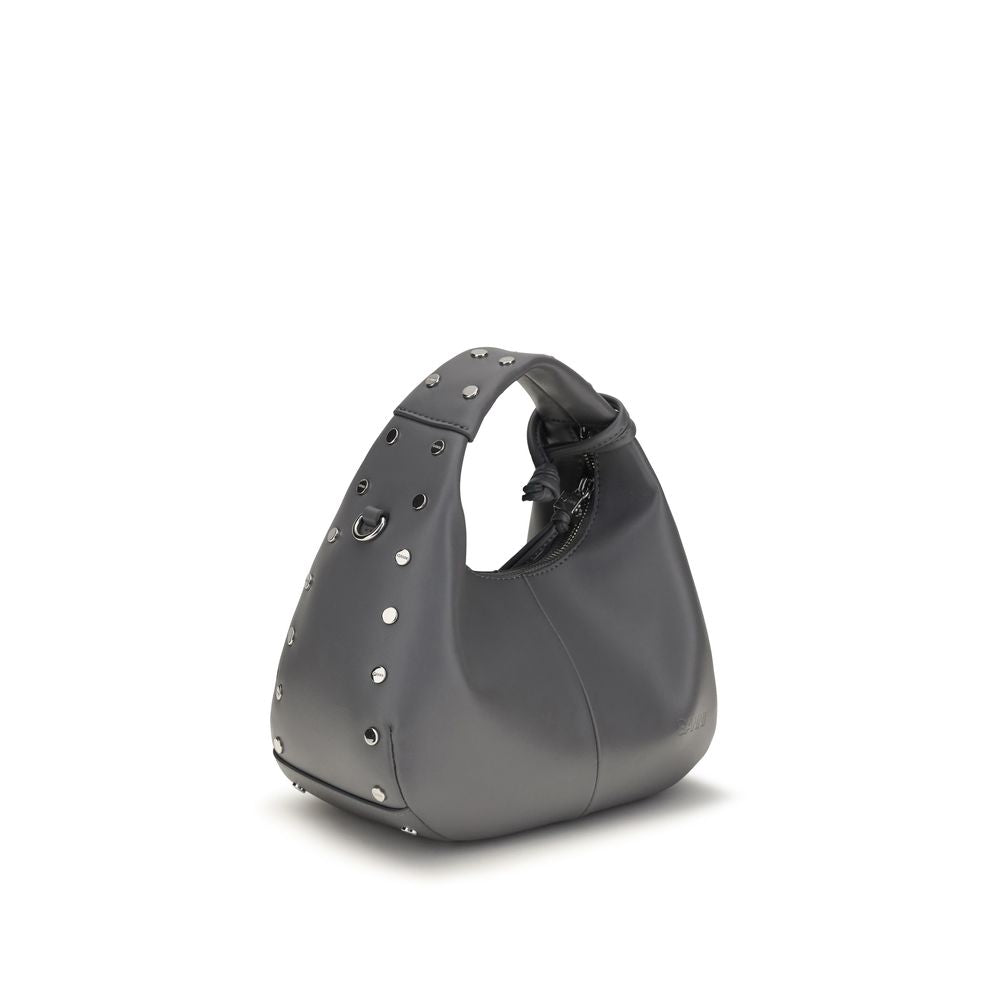 Ganni Studded Gray Mini Hobo Handbag