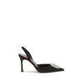 Amina Muaddi Camelia Crystal-Embellished Slingback Pumps