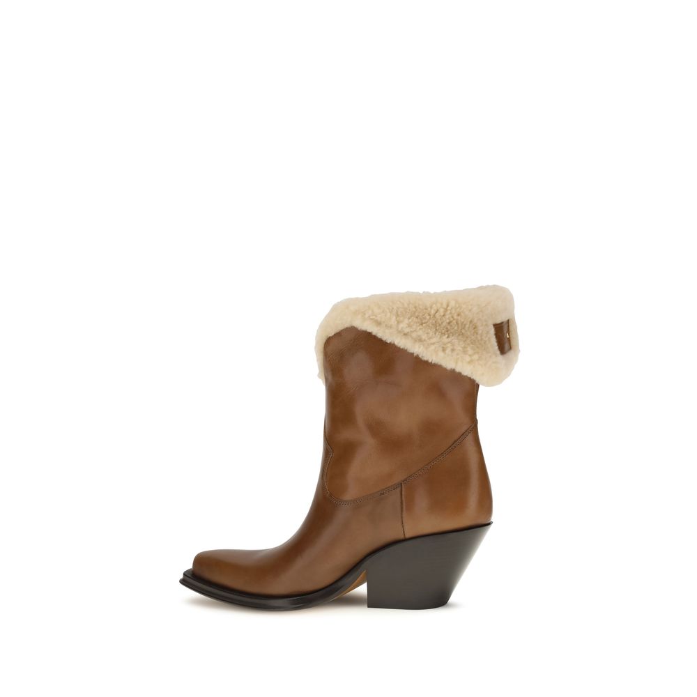 Chloé Azelan Western-Inspired Ankle Boots