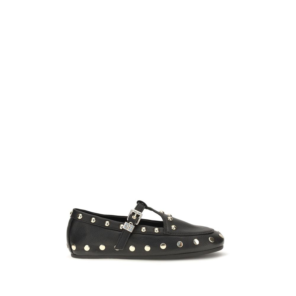 Ganni Mary Jenny Studded Ballet Flats