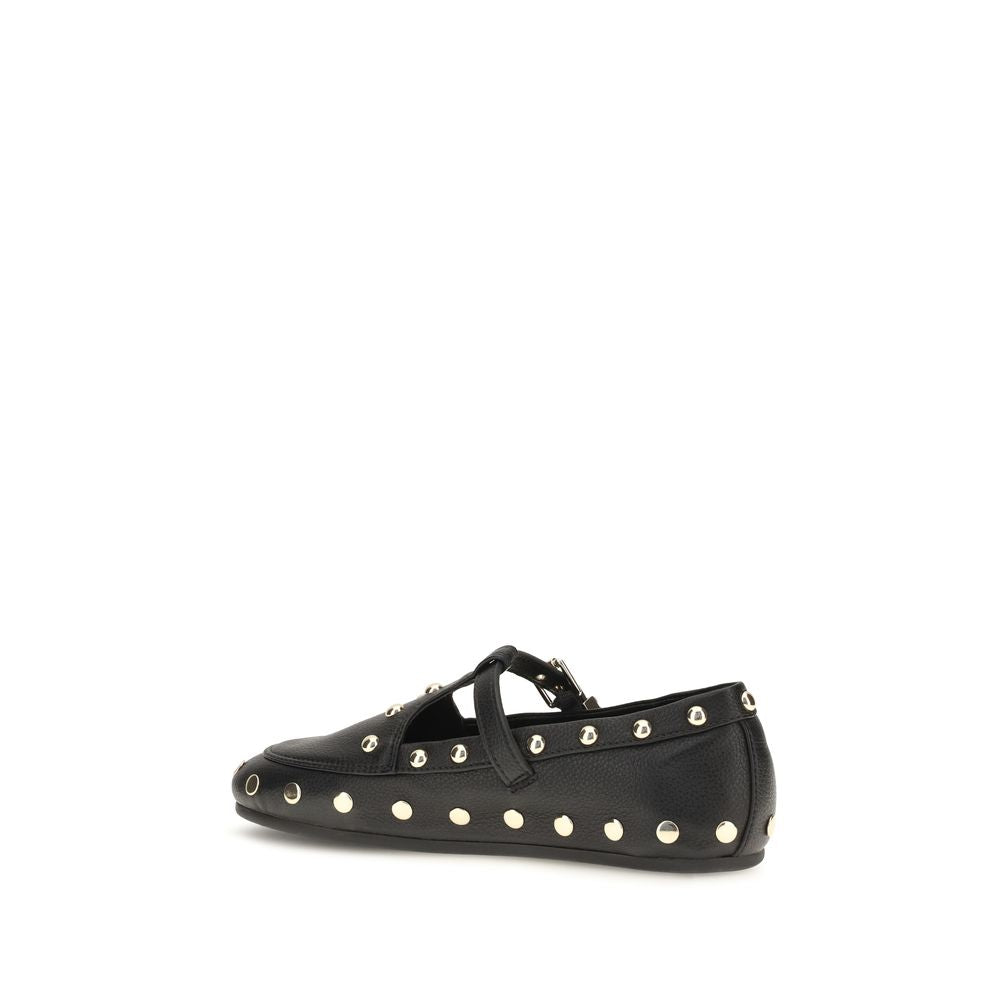 Ganni Mary Jenny Studded Ballet Flats