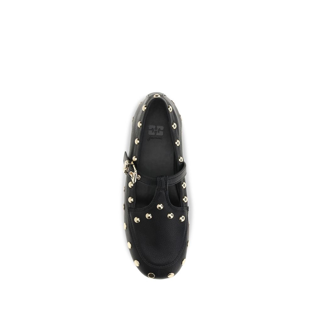 Ganni Mary Jenny Studded Ballet Flats