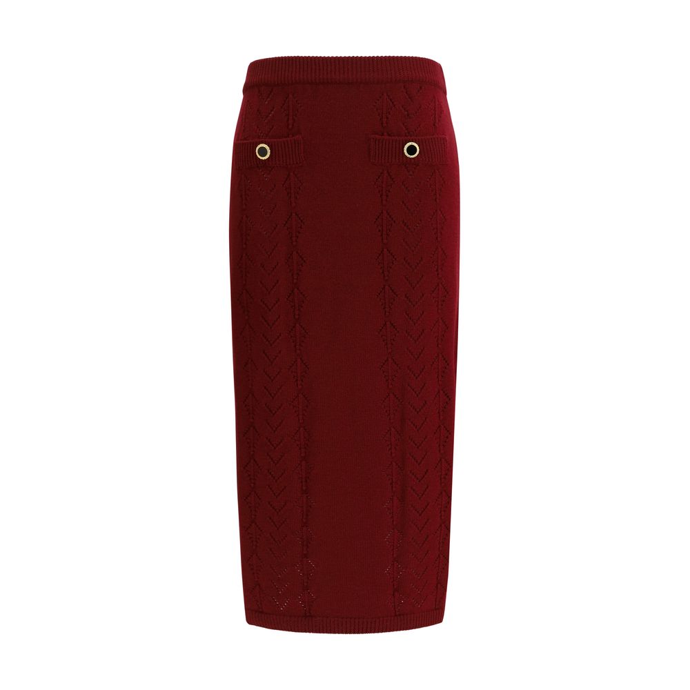 Alessandra Rich Openwork Knit Midi Skirt