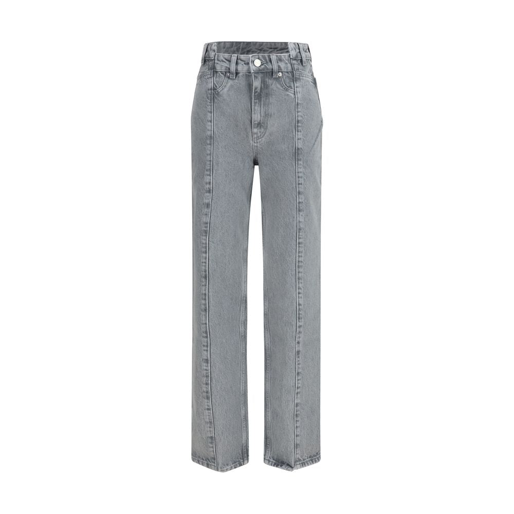 Ganni Gray  Denim Cuffed  Jeans