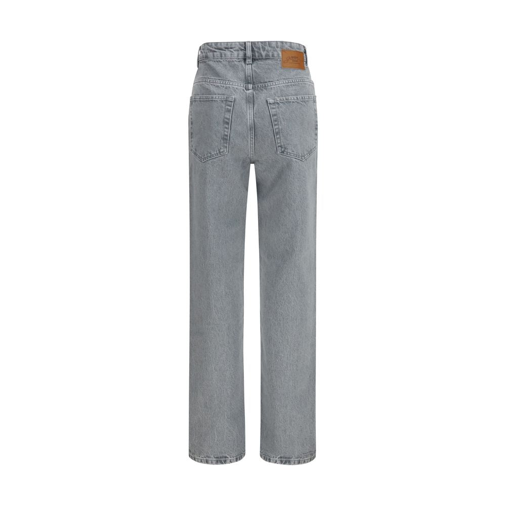 Ganni Gray  Denim Cuffed  Jeans