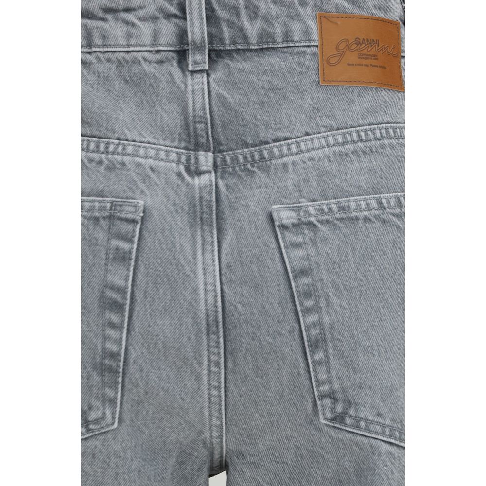 Ganni Gray  Denim Cuffed  Jeans