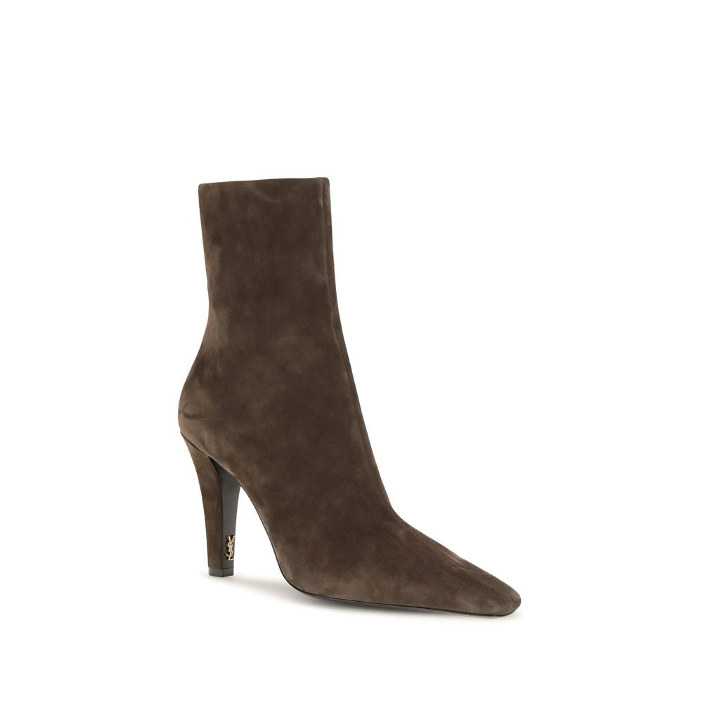 Saint Laurent Jill Square-Toe Ankle Boots