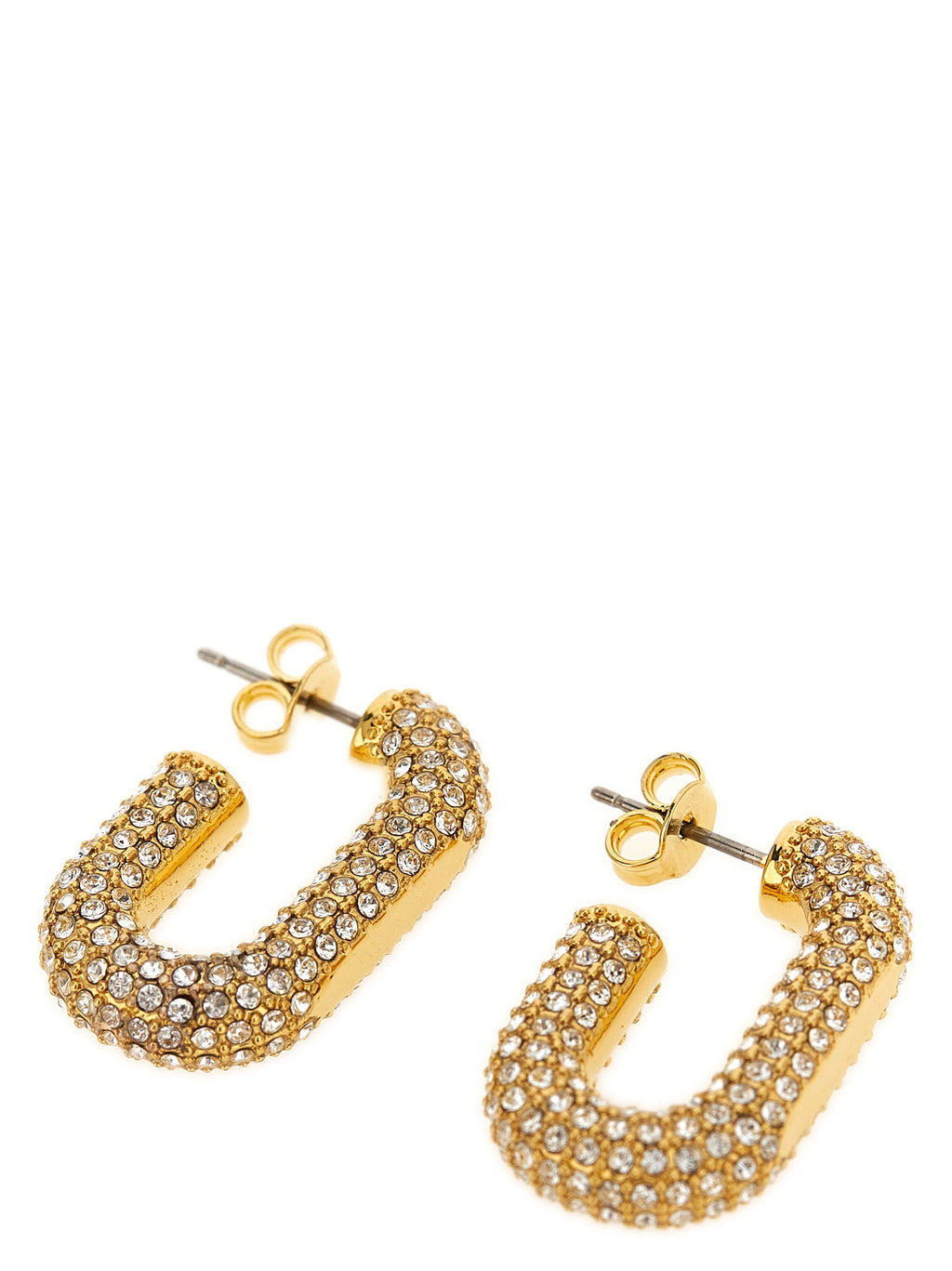 Paco Rabanne Crystal Pavé U-Shaped Earrings