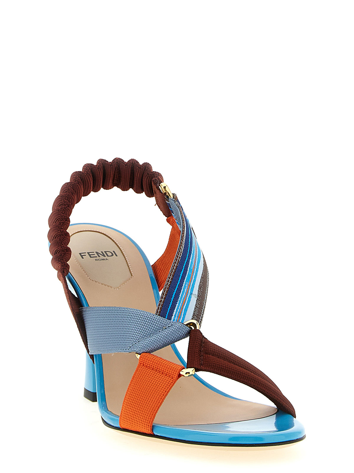 Fendi Colibrì Asymmetrical Sculptural-Heel Sandals