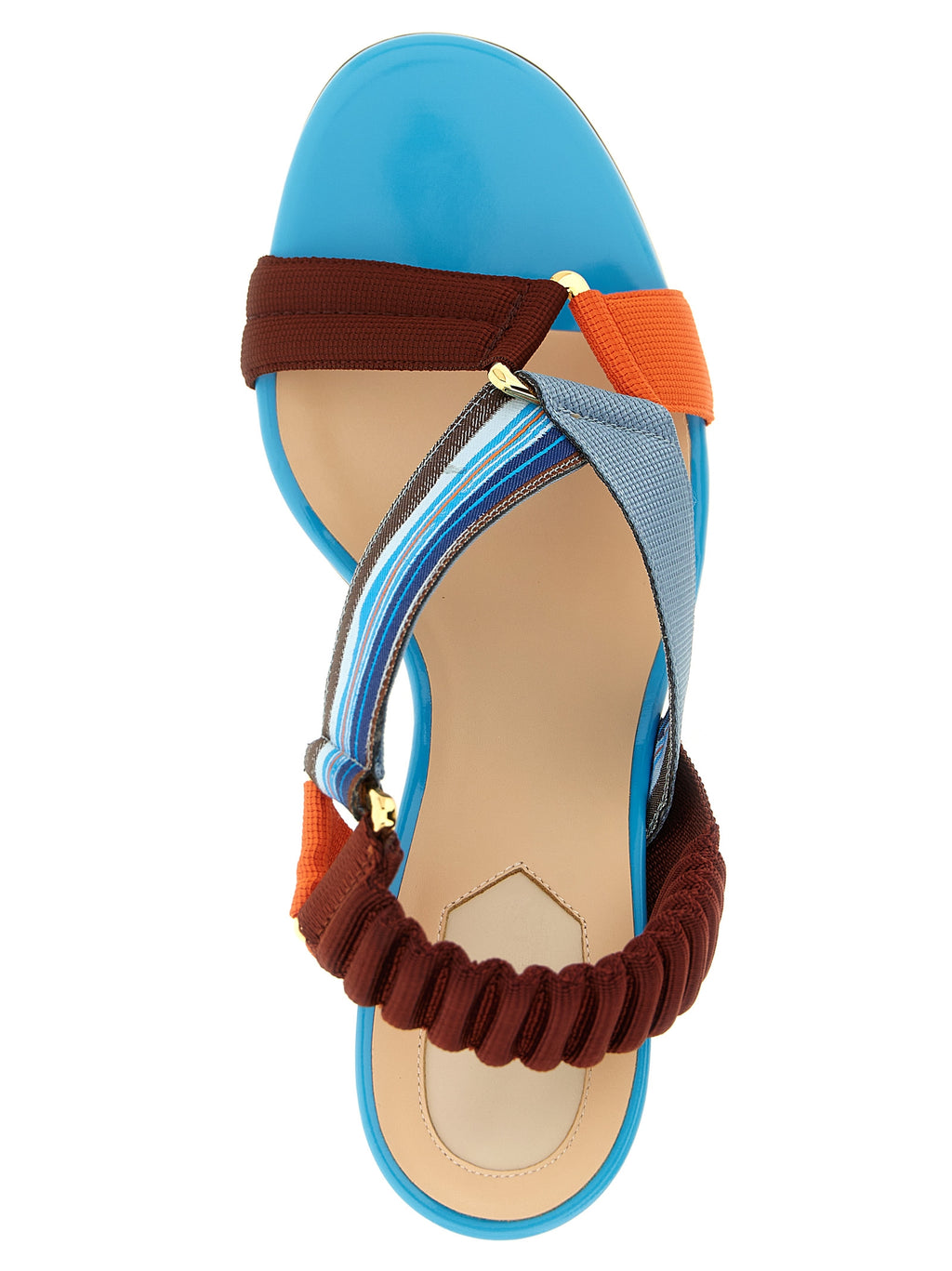 Fendi Colibrì Asymmetrical Sculptural-Heel Sandals
