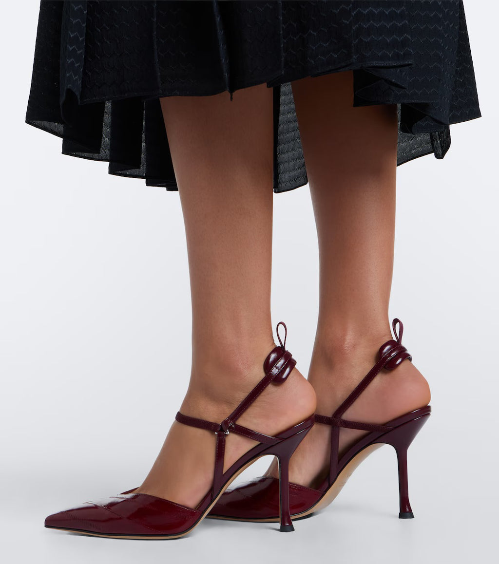 Fendi Bordeaux Leather Pumps