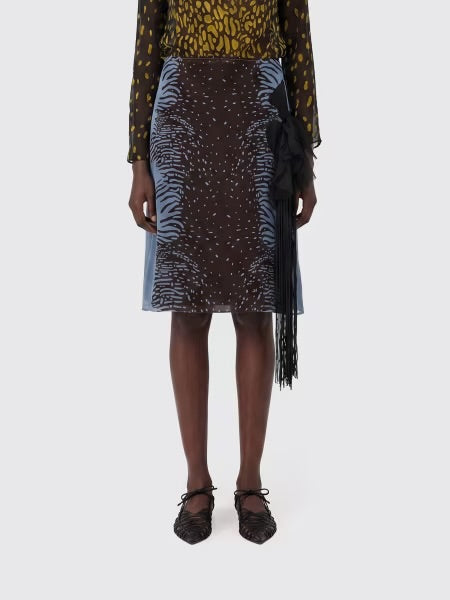 Ferragamo Animal Print Midi Skirt