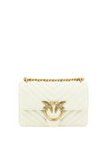 PINKO White Leather Love One Mini Shoulder Bag