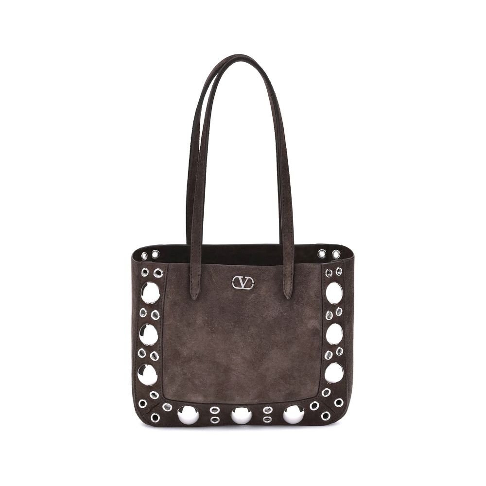 Valentino Garavani Brown Calf Leather Bos Taurus Shoulder Bag