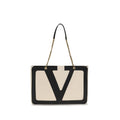 Valentino Garavani Beige Calf Leather Bos Taurus Shoulder Bag