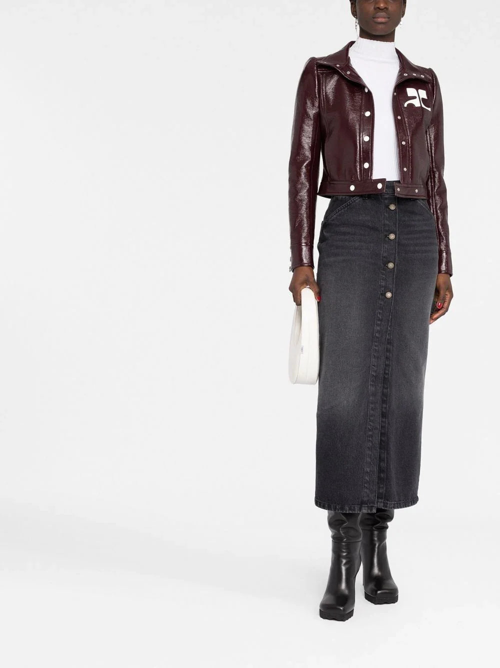 Courrèges Bordeaux Cotton Jacket