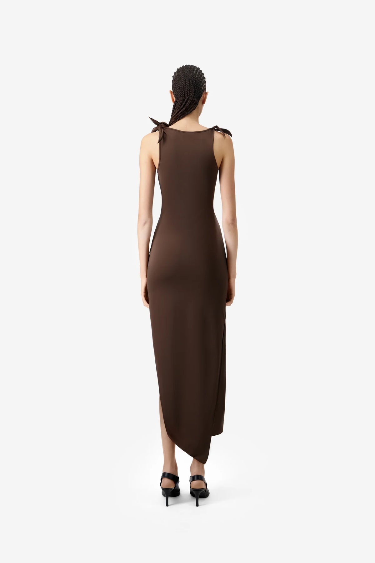 Coperni Brown Asymmetric Long Dress