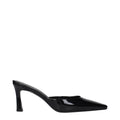 The Attico Black Leather Flat Sandals