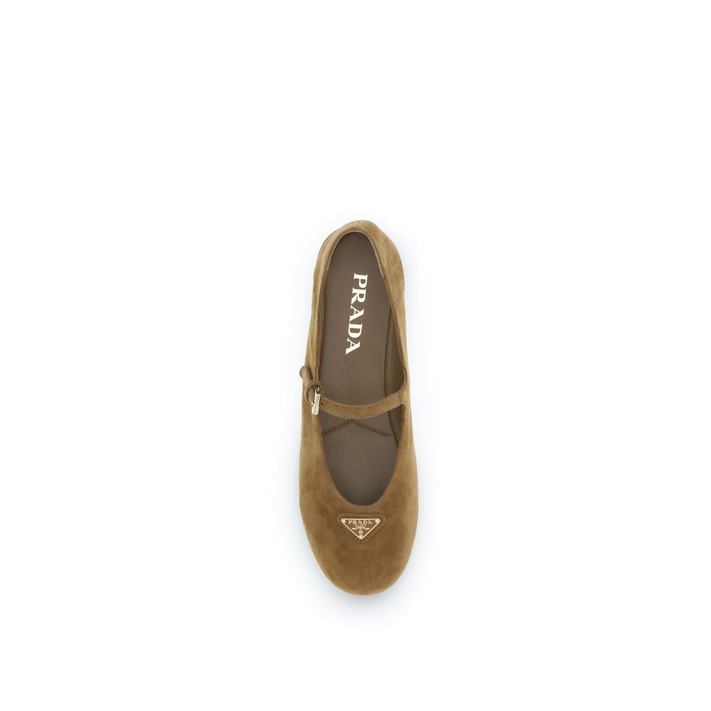 Prada Brown Goatskin Ballet Flats