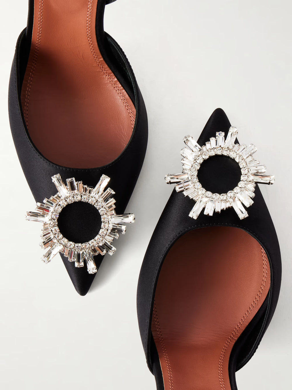 Amina Muaddi Begum Crystal-Embellished Slingback Pumps