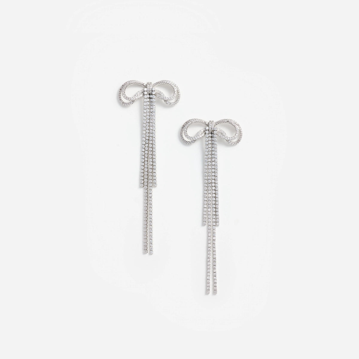 Self-Portrait Double Crystal Bow Earrings