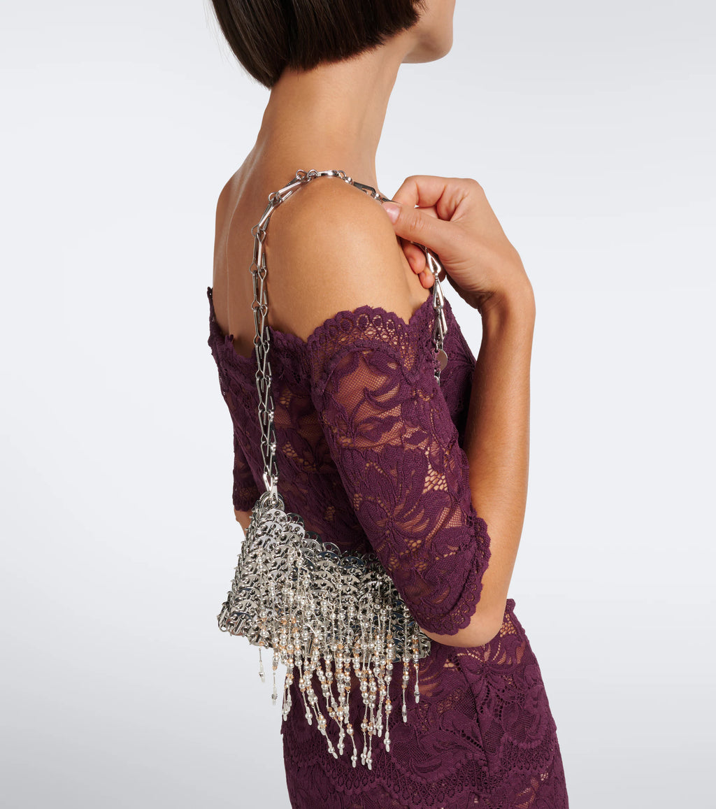 Rabanne 1969 Pearl Fringe Nano Shoulder Bag
