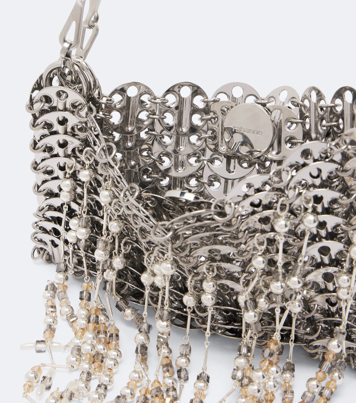 Rabanne 1969 Pearl Fringe Nano Shoulder Bag