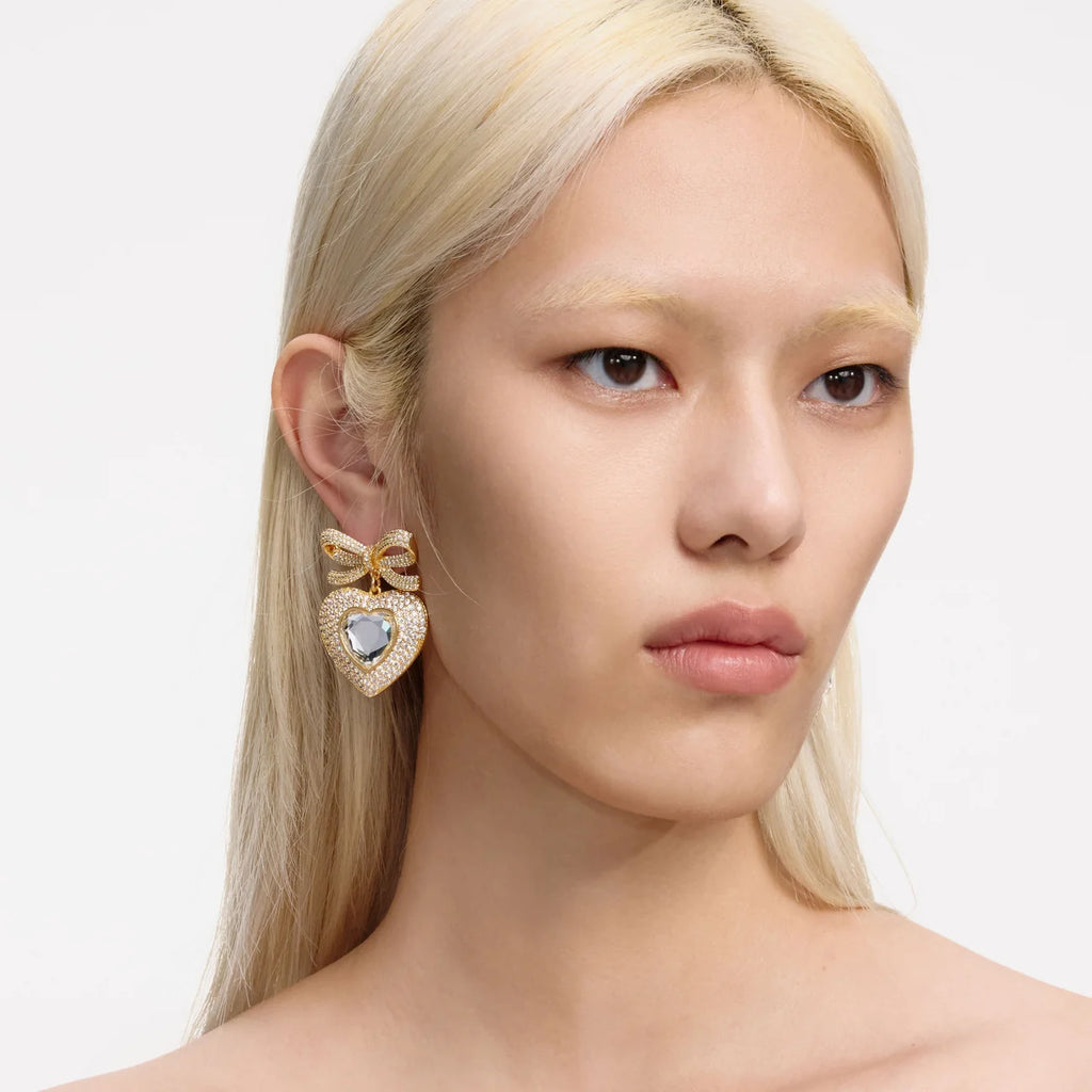 Self-Portrait Heart-Shaped Bow Earrings