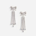 Self-Portrait Crystal Bow Drop Earrings