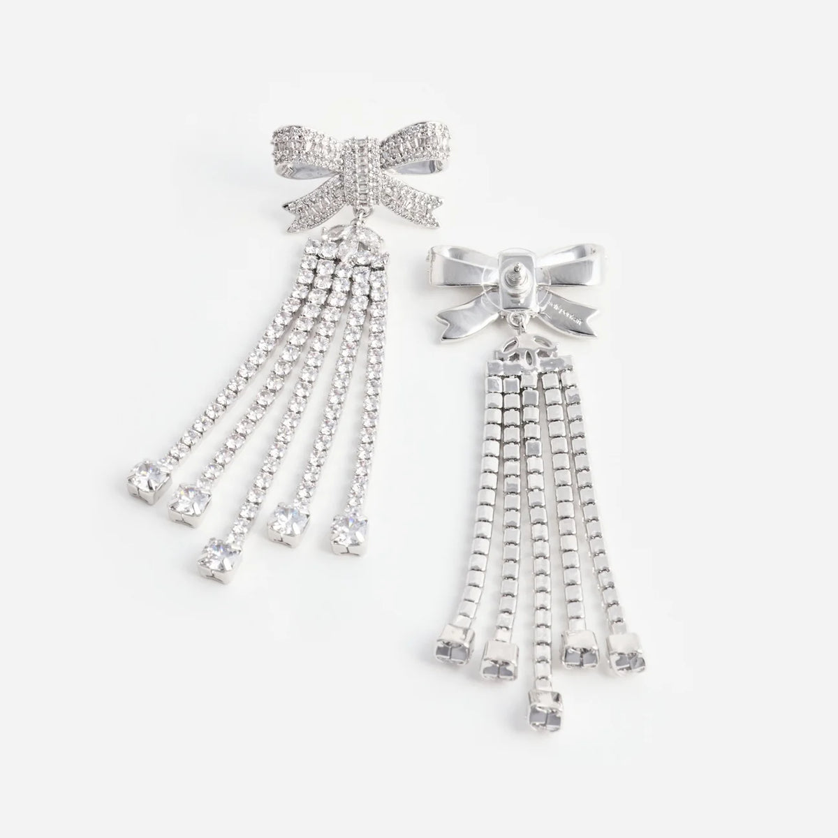 Self-Portrait Crystal Bow Drop Earrings