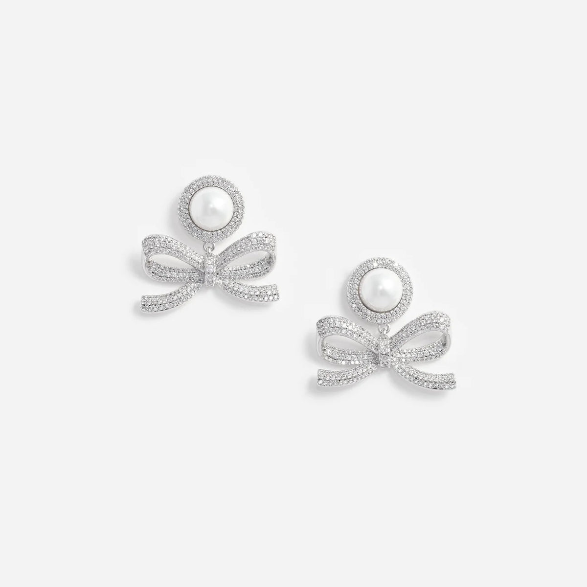 Self-Portrait Pearl Bow Drop Earrings